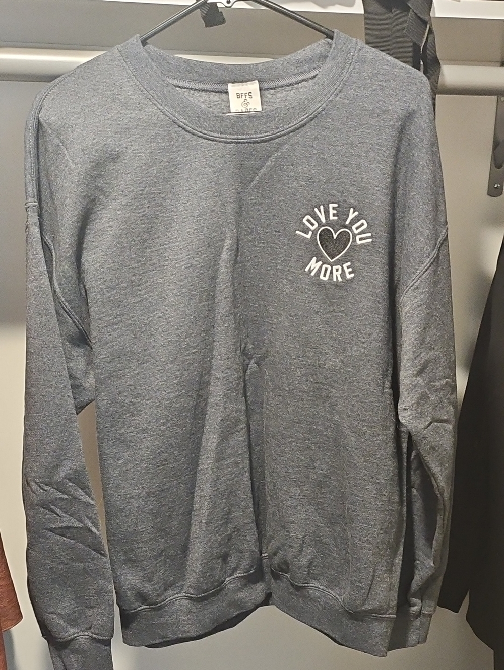 Love You More Heart Sweatshirt - Gray